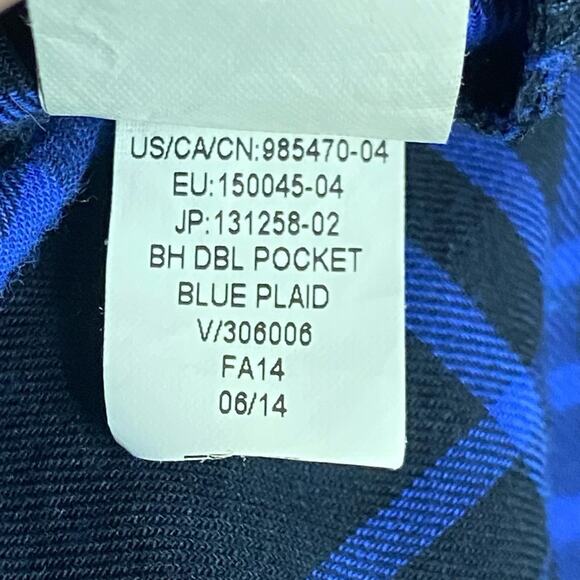 Gap Factory Double Pocket Button Down Shirt In Blue Plaid Women’s Size XL - Picture 6 of 7